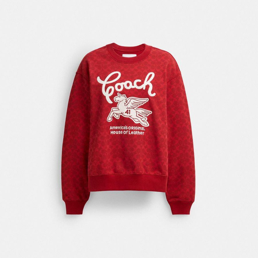 Sudadera COACH Mujer Rojas | 403-HQWIXJ