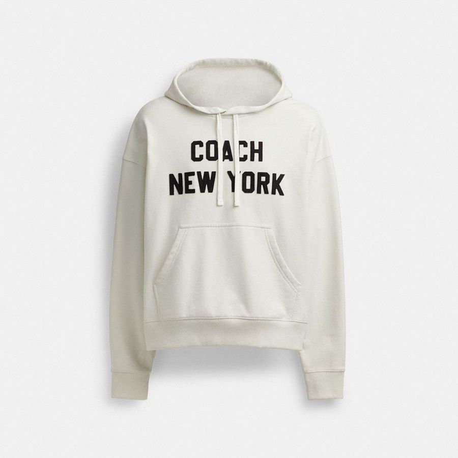 Sudadera con Capucha COACH Hombre Blancas | 482-VHYUGM