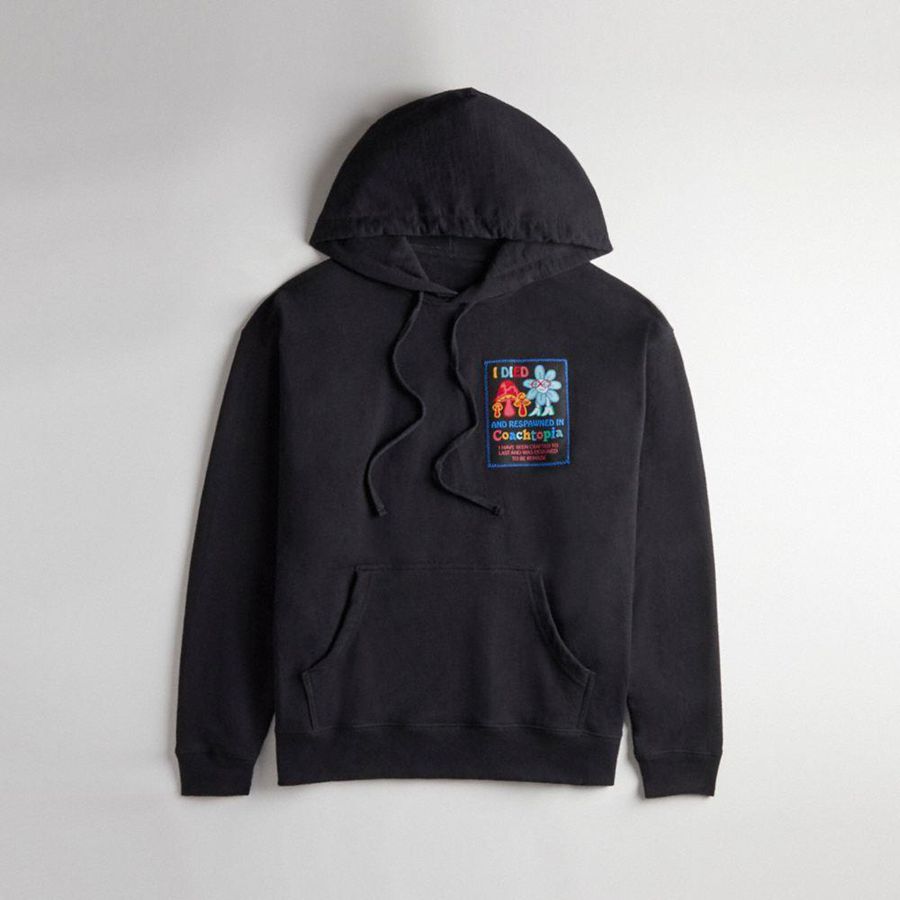 Sudadera con Capucha COACH Hombre Negras | 826-KSBXGM