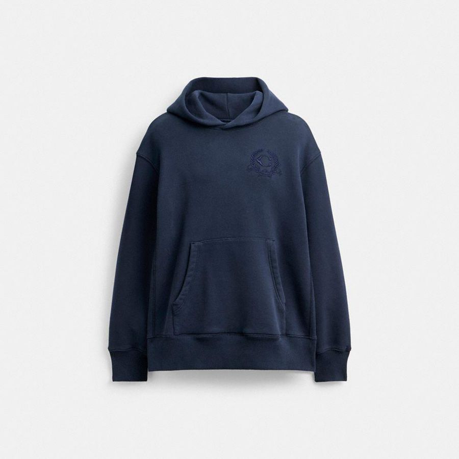 Sudadera con Capucha COACH Mujer Azules | 760-IGCYTZ