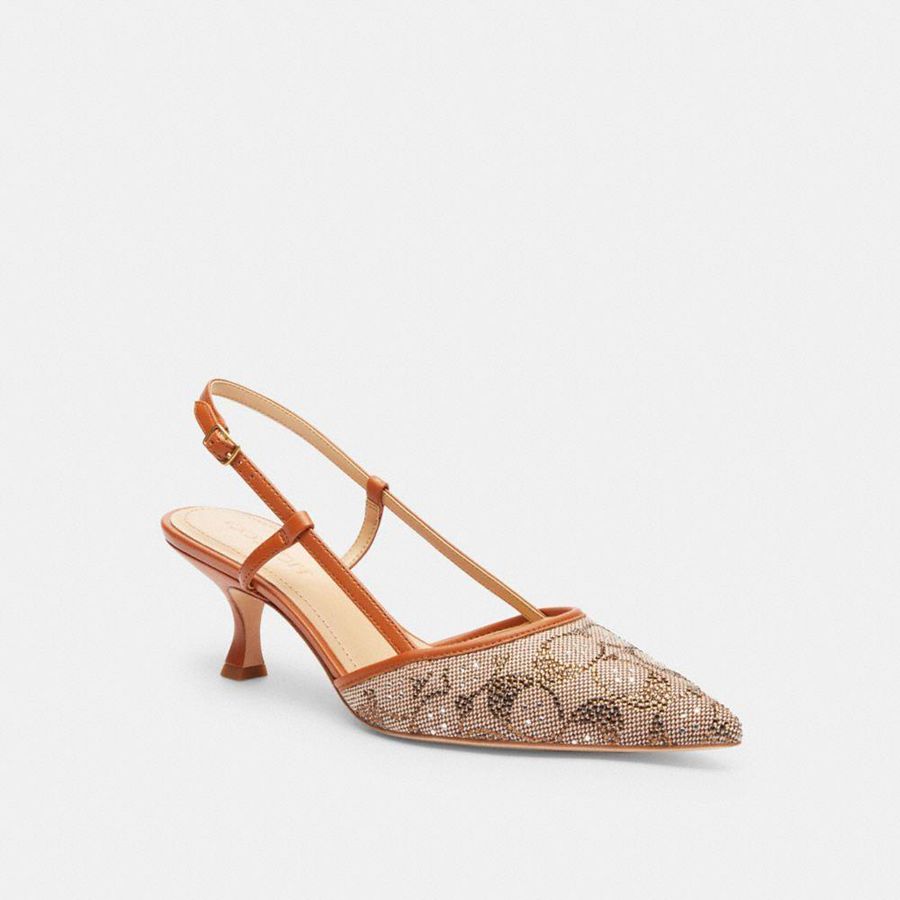 Tacones COACH Mujer Marrones | 375-XQERDZ