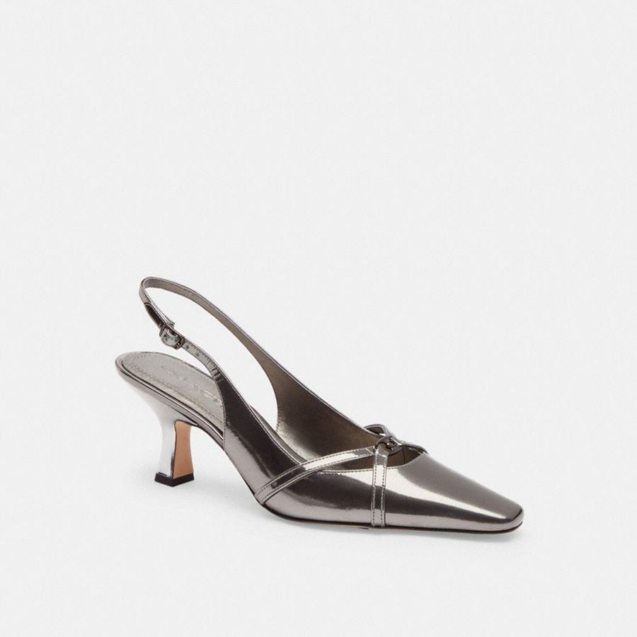 Tacones COACH Mujer Plateadas | 395-ECBNAW