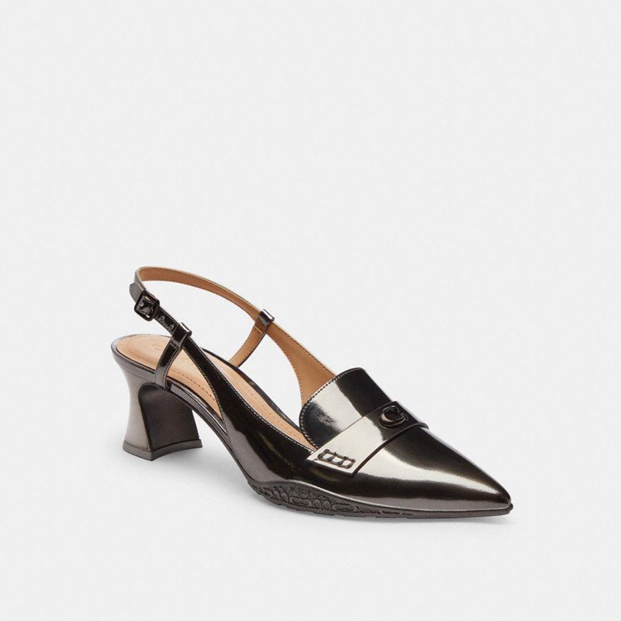 Tacones COACH Mujer Plateadas | 497-BRQGKM
