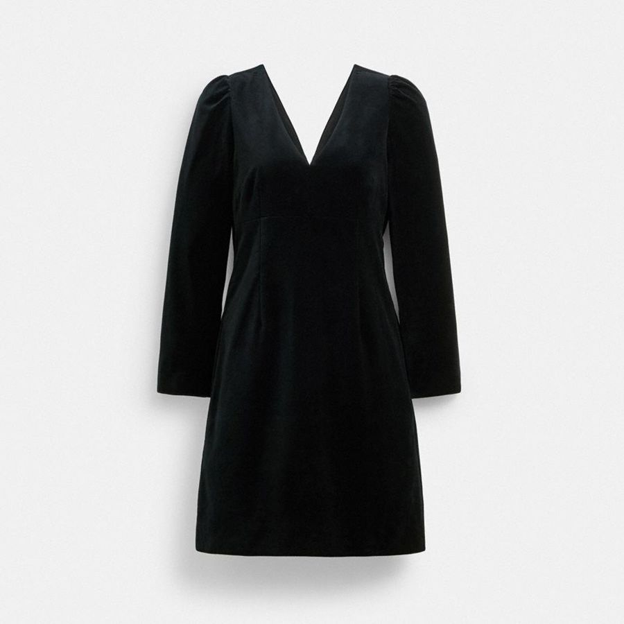 Vestido COACH Mujer Negras | 130-QKXEWD